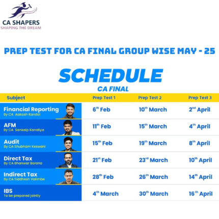 Prep Test for CA Final Group Wise May - 25